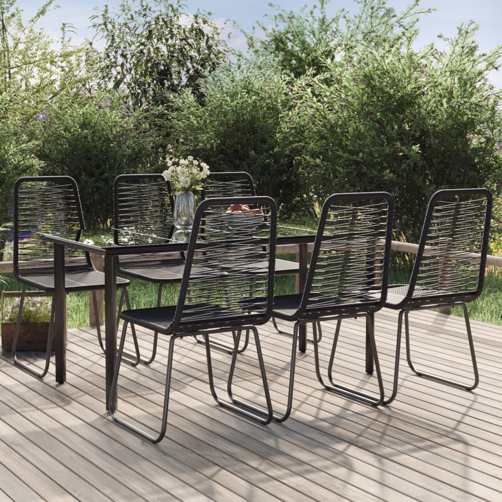 5 Piece Garden Dining Set Black
