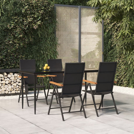 3 Piece Garden Dining Set Black