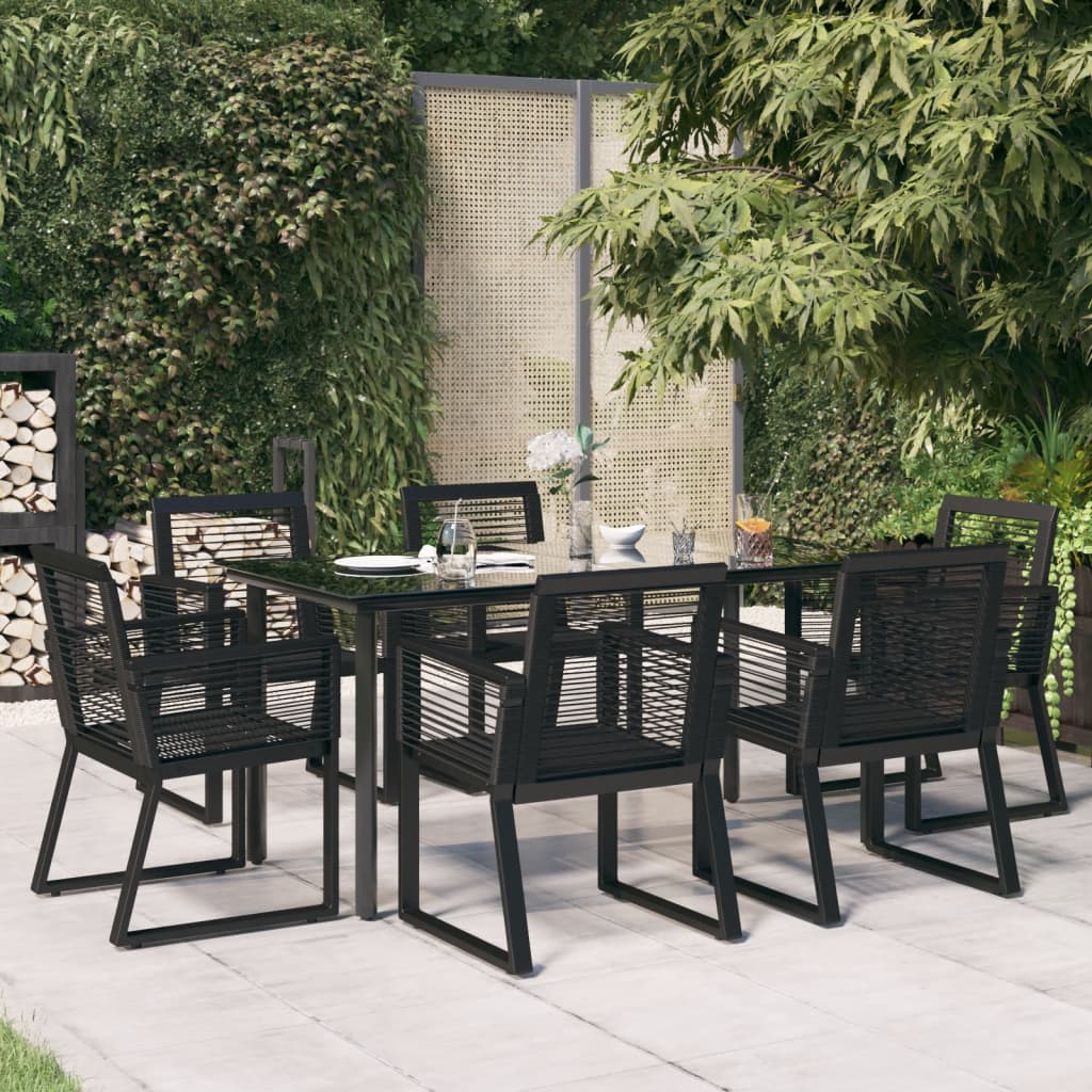 5 Piece Garden Dining Set Black