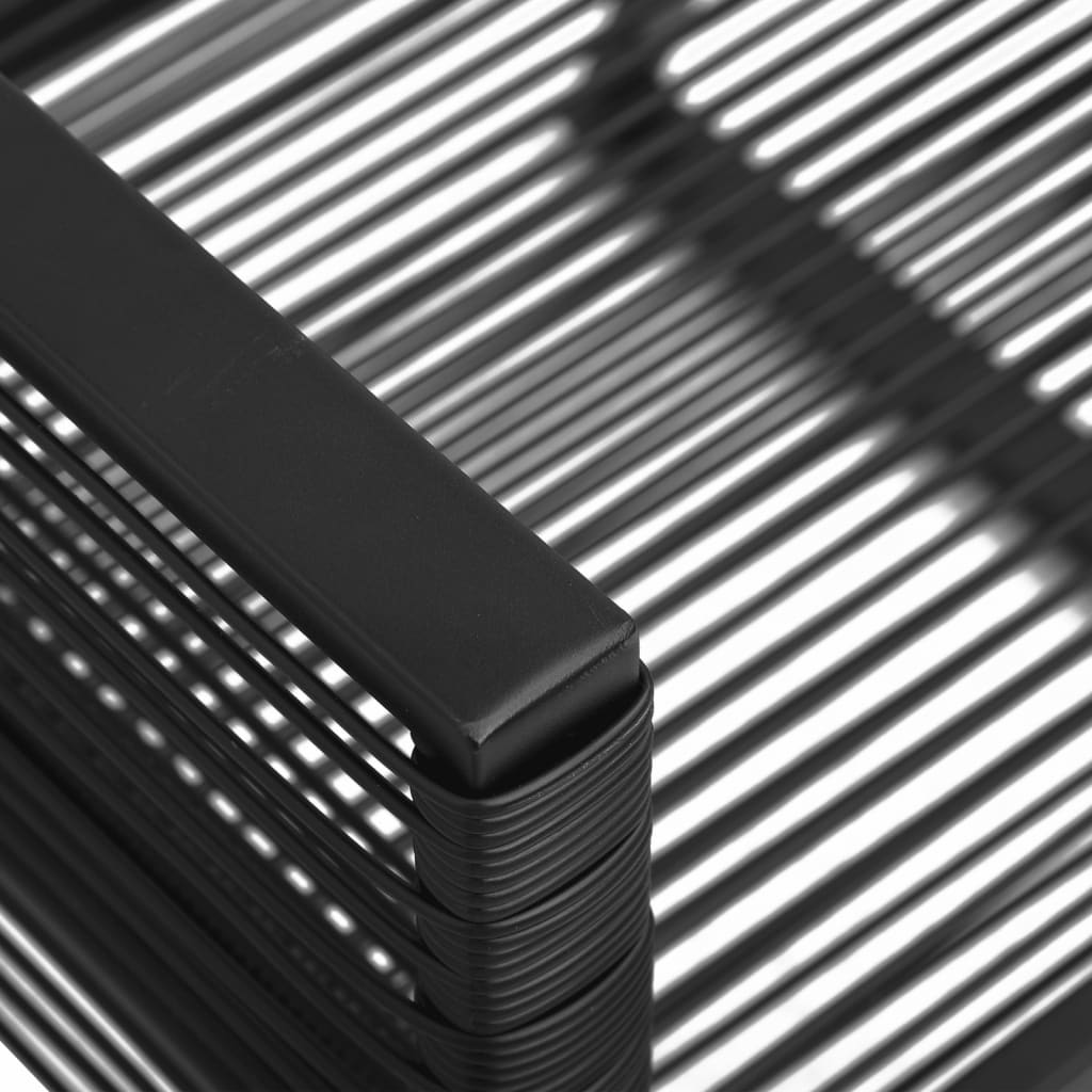 5 Piece Garden Dining Set Black Pvc Rattan