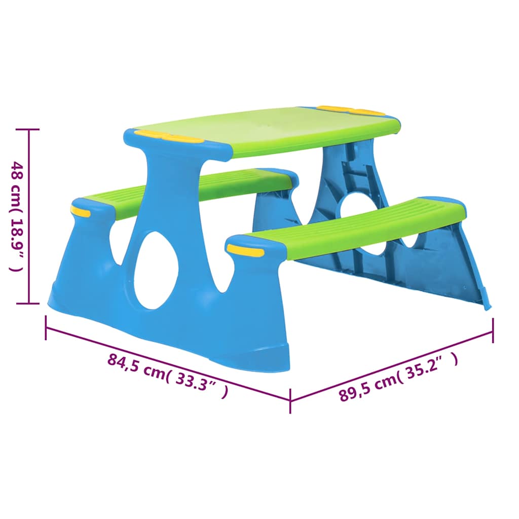 Picnic Bench For Children 89.5X84.5X48 Cm Polypropylene