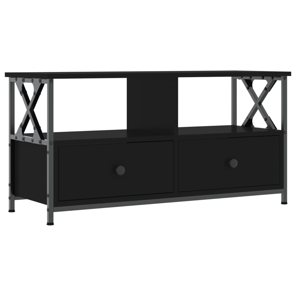 Tv Cabinet 90X33X45 Cm Engineered Wood&Iron