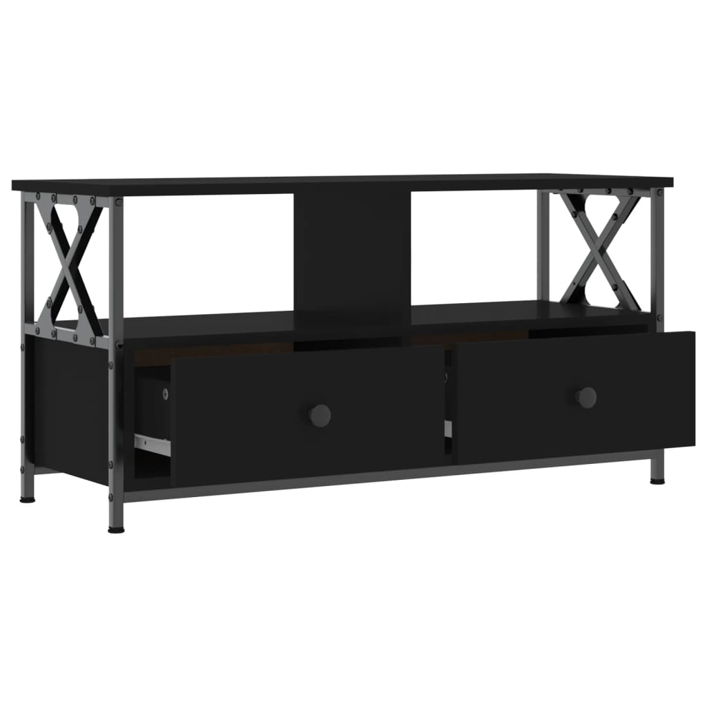 Tv Cabinet 90X33X45 Cm Engineered Wood&Iron