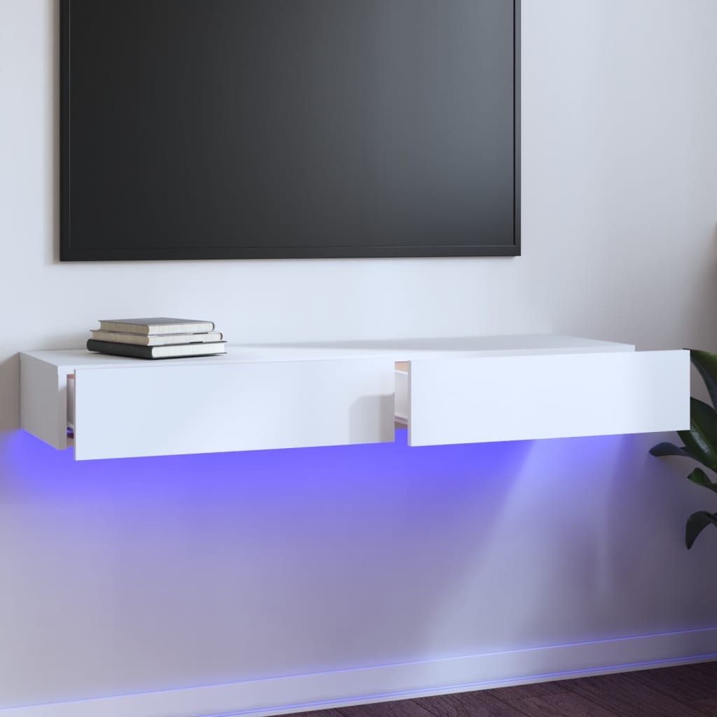 Tv Cabinet With Led Lights 120X35X15.5 Cm