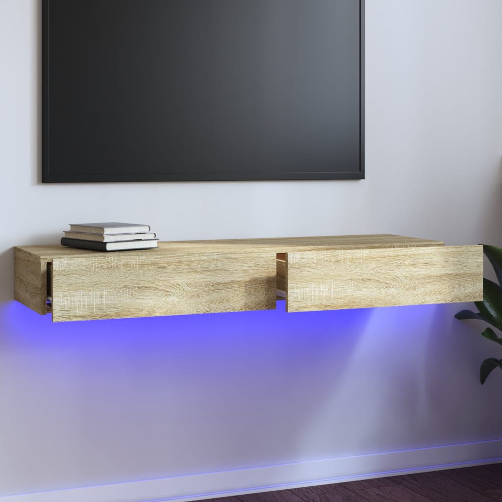 Tv Cabinet With Led Lights 120X35X15.5 Cm