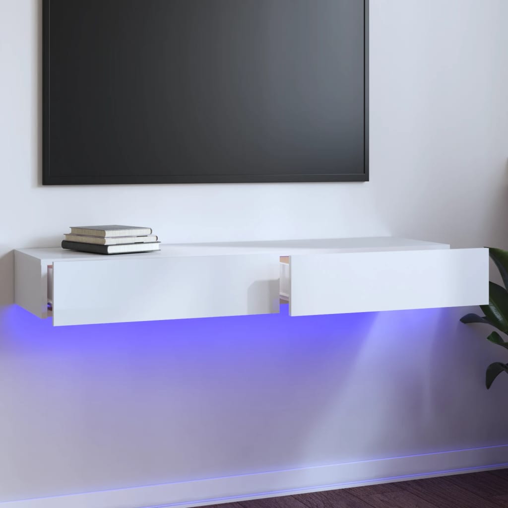 Tv Cabinet With Led Lights 120X35X15.5 Cm