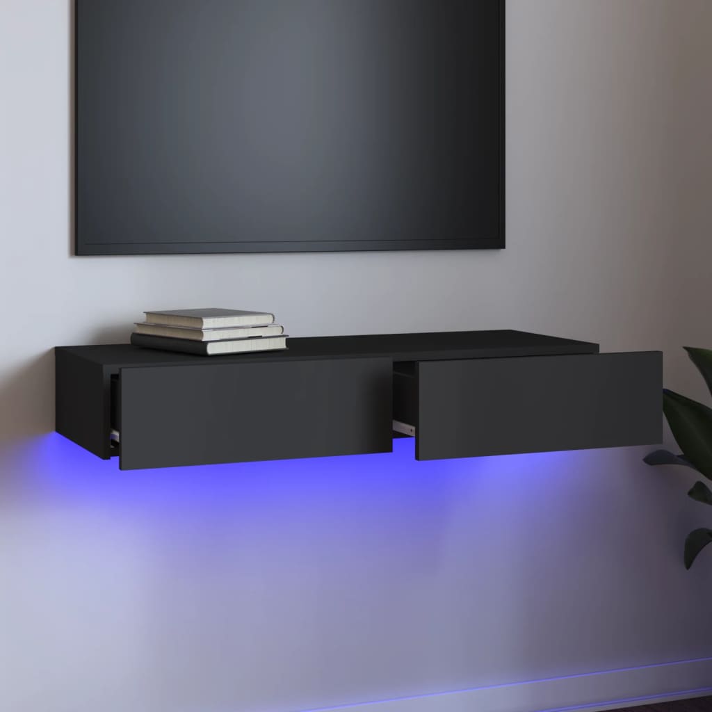 Tv Cabinet With Led Lights 120X35X15.5 Cm