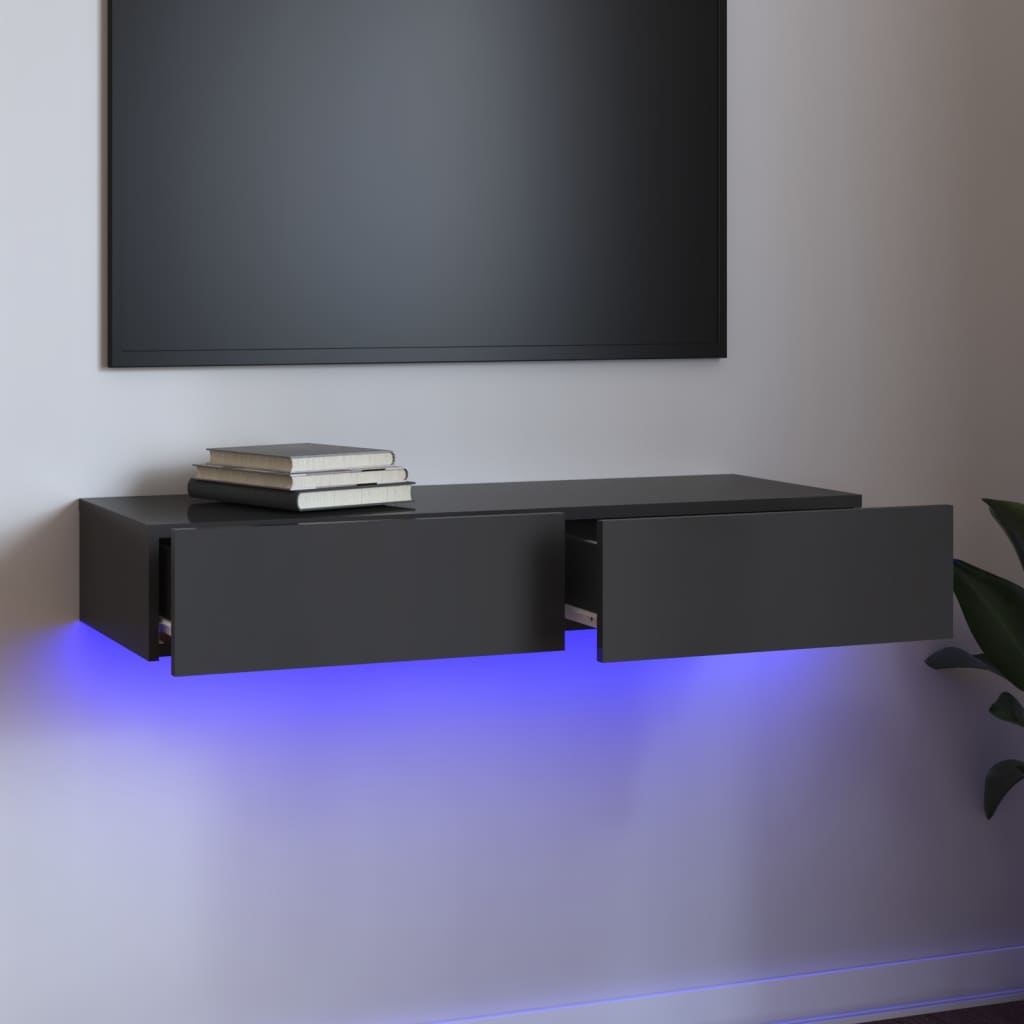 Tv Cabinet With Led Lights 120X35X15.5 Cm