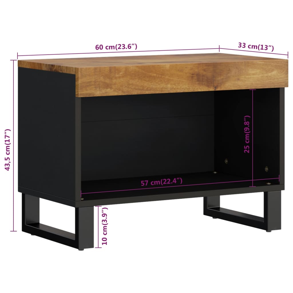 Tv Cabinet 60X33X43.5 Cm Solid Wood Mango