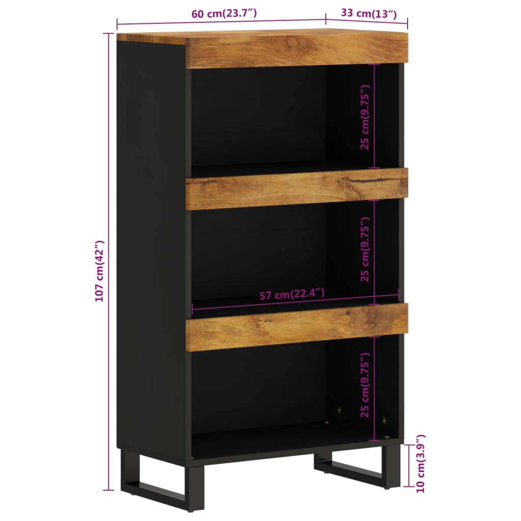 Side Cabinet 60X33X107 Cm Solid Wood Mango