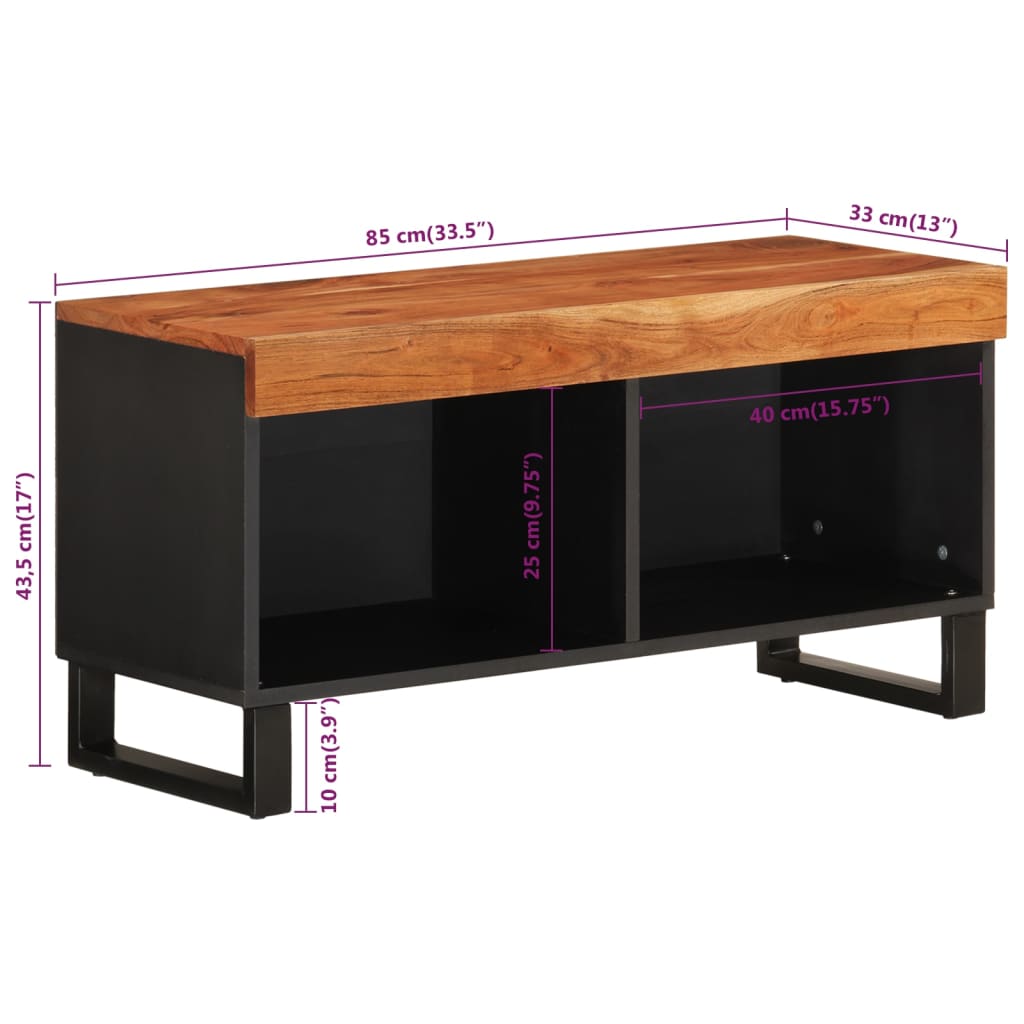 Tv Cabinet 85X33X43.5 Cm Solid Wood Acacia