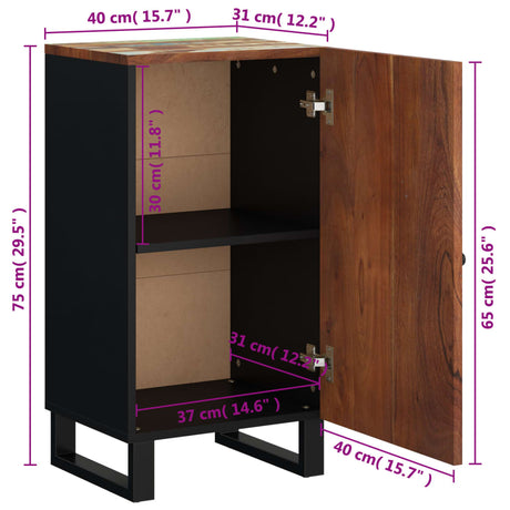 Sideboard With Door 40X31X75 Cm Solid Wood Reclaimed