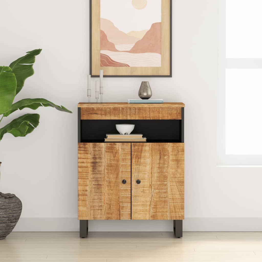 Sideboard With 2 Doors 60X33X75 Cm Solid Wood Mango