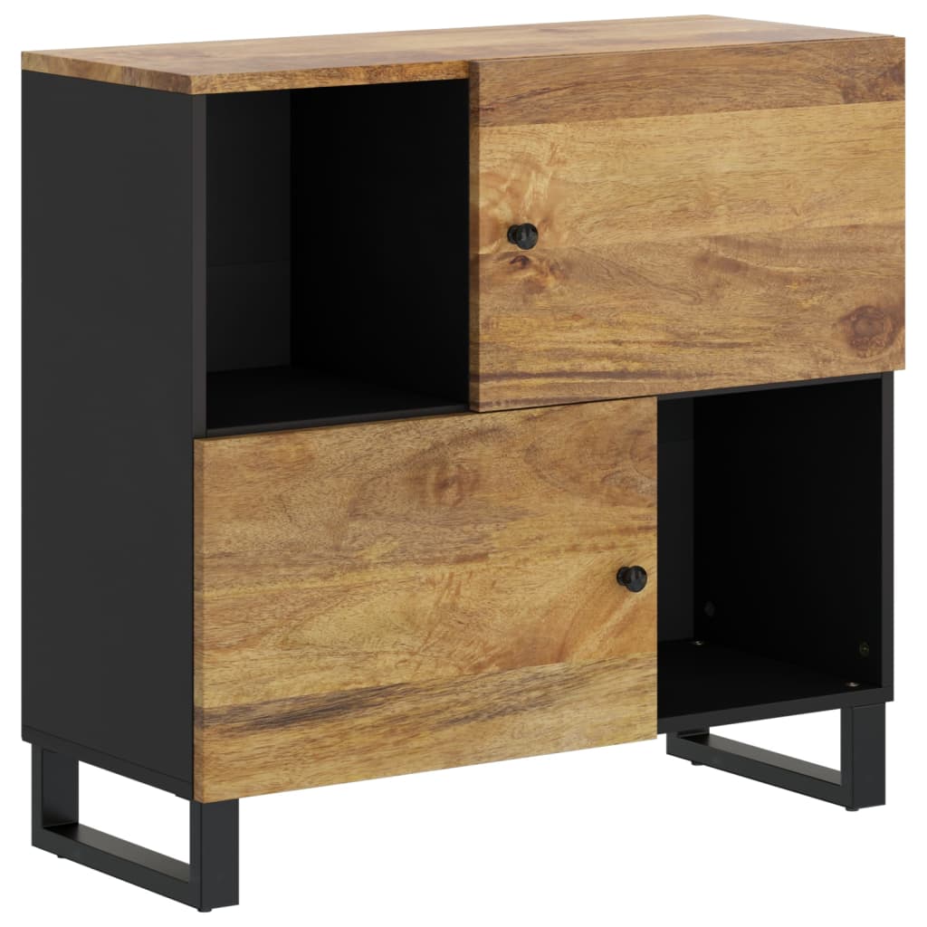 Sideboard With 2 Doors 80X33X75 Cm Solid Wood Mango
