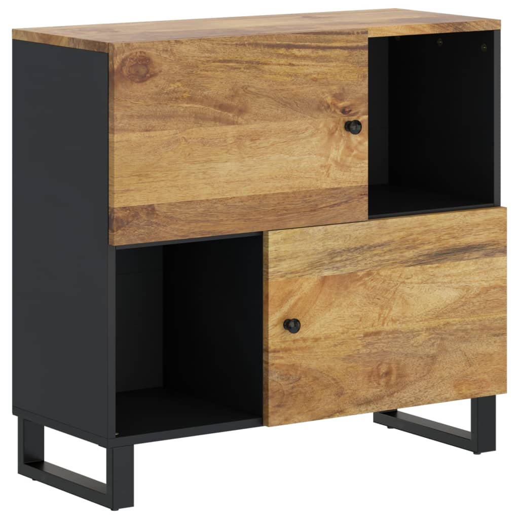 Sideboard With 2 Doors 80X33X75 Cm Solid Wood Mango