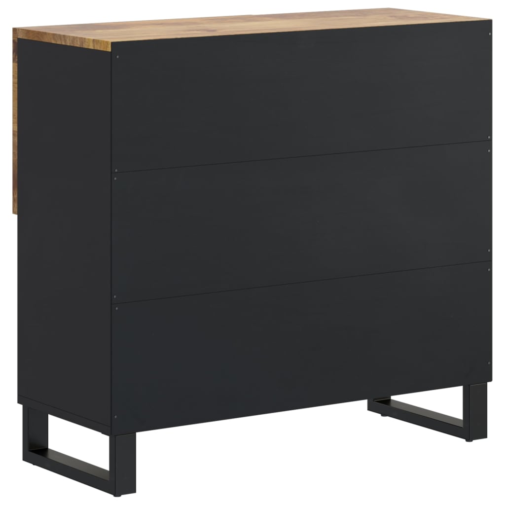Sideboard With 2 Doors 80X33X75 Cm Solid Wood Mango