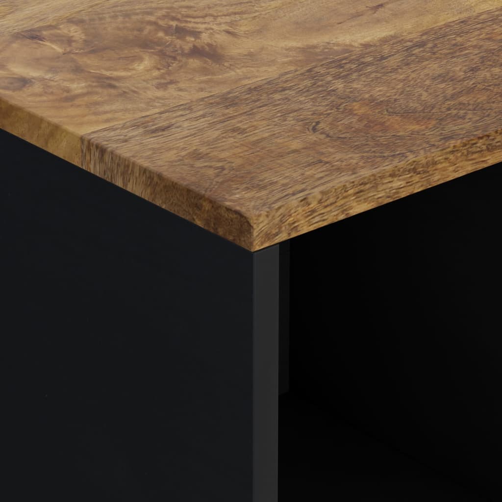 Sideboard With 2 Doors 80X33X75 Cm Solid Wood Mango