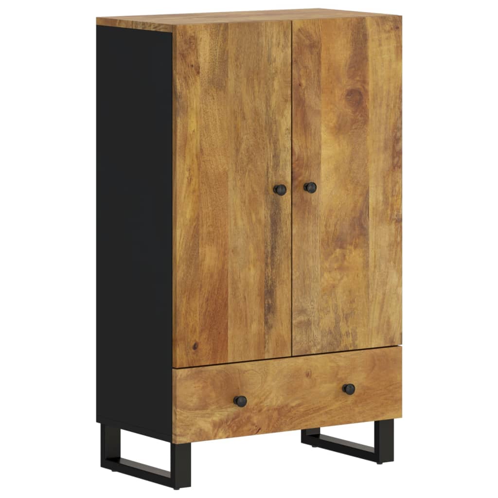 Highboard With Drawer 60X33X100 Cm Solid Wood Mango&Iron