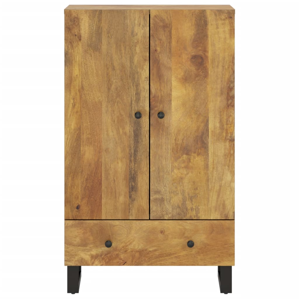 Highboard With Drawer 60X33X100 Cm Solid Wood Mango&Iron
