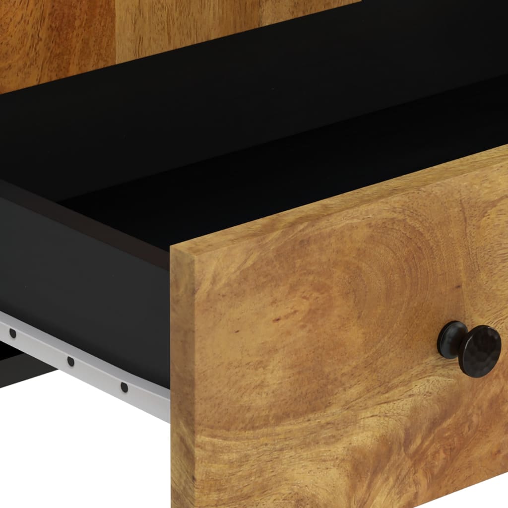 Highboard With Drawer 60X33X100 Cm Solid Wood Mango&Iron