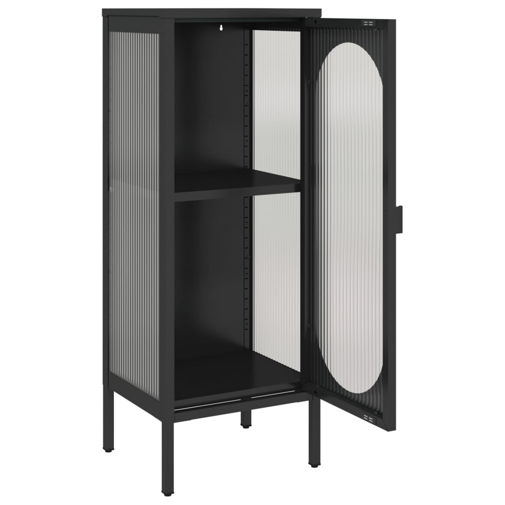 Sideboard Black 40X35X105 Cm Glass And Steel