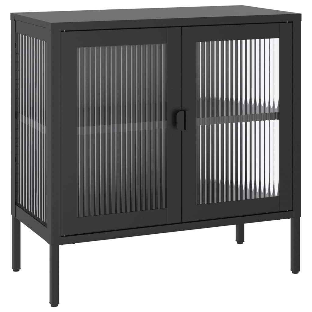 Sideboard Black 70X35X70 Cm Glass And Steel