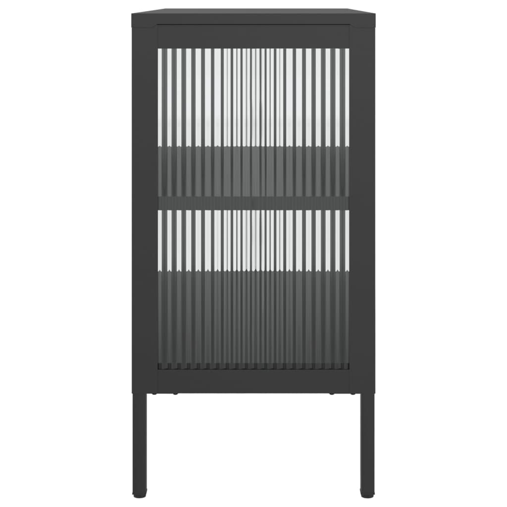 Sideboard Black 70X35X70 Cm Glass And Steel