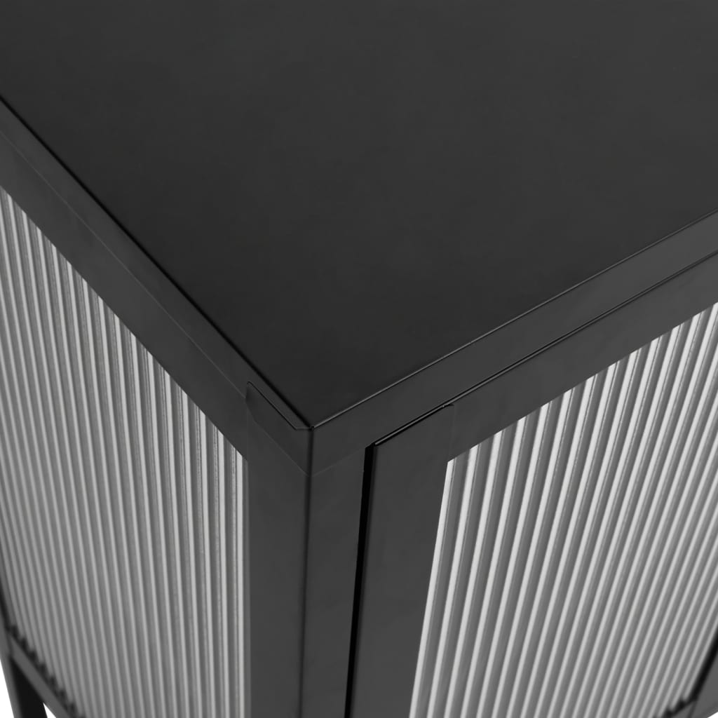 Sideboard Black 105X35X70 Cm Glass And Steel