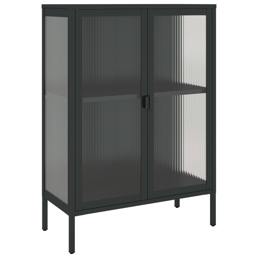 Sideboard Black 75X35X105 Cm Glass And Steel