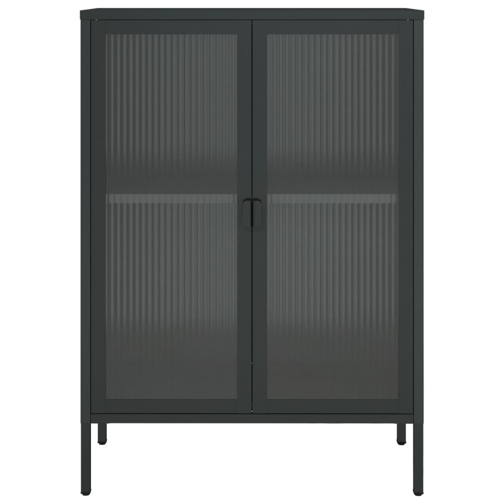 Sideboard Black 75X35X105 Cm Glass And Steel
