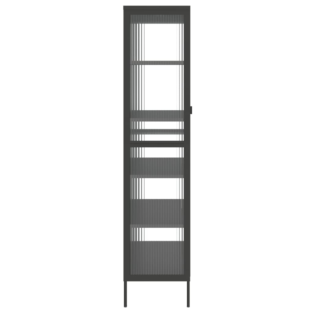 Highboard Black 85X40X180 Cm Glass And Steel