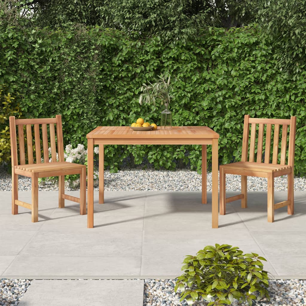 5 Piece Garden Dining Set Solid Teak Wood