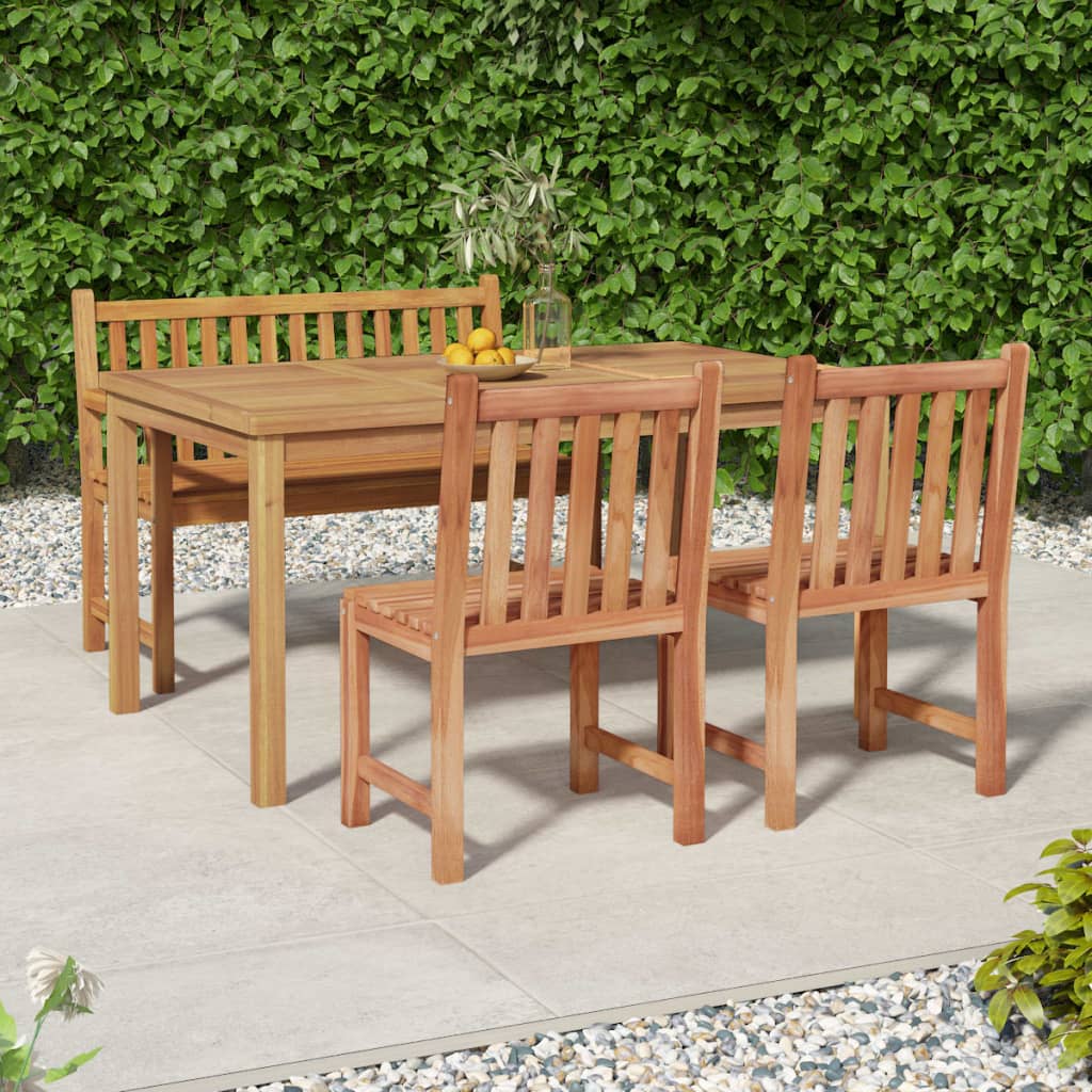 3 Piece Garden Dining Set Solid Wood Teak