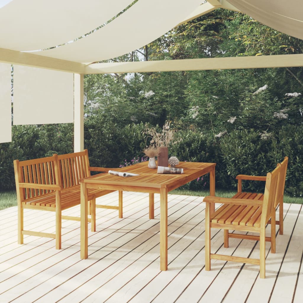 5 Piece Garden Dining Set Solid Wood Teak