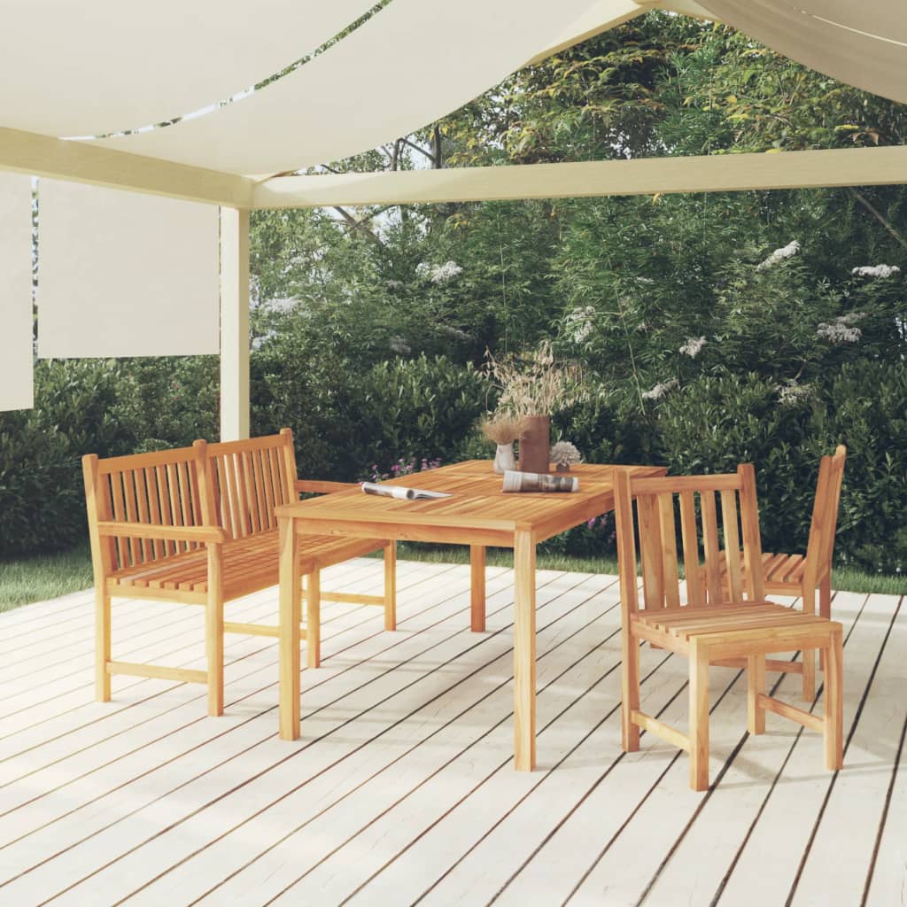 5 Piece Garden Dining Set Solid Wood Teak