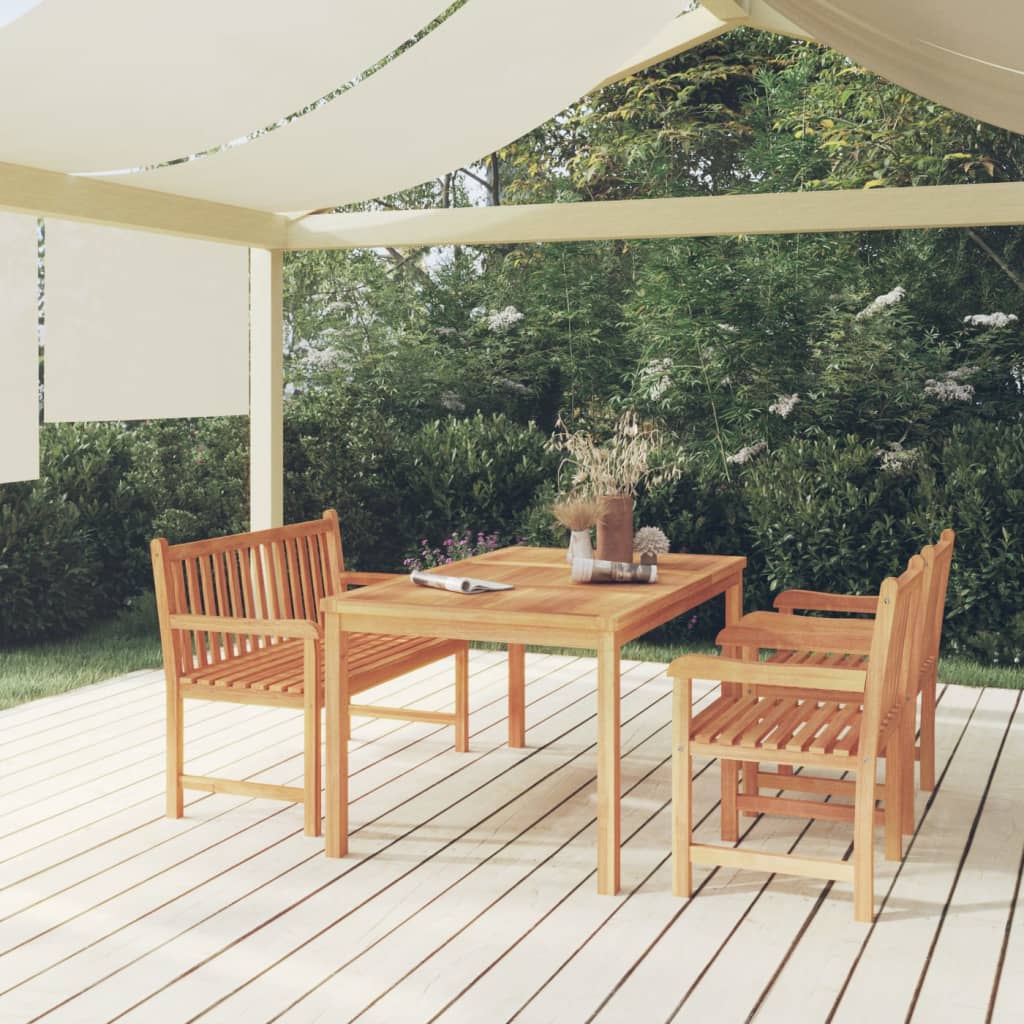 3 Piece Garden Dining Set Solid Wood Teak
