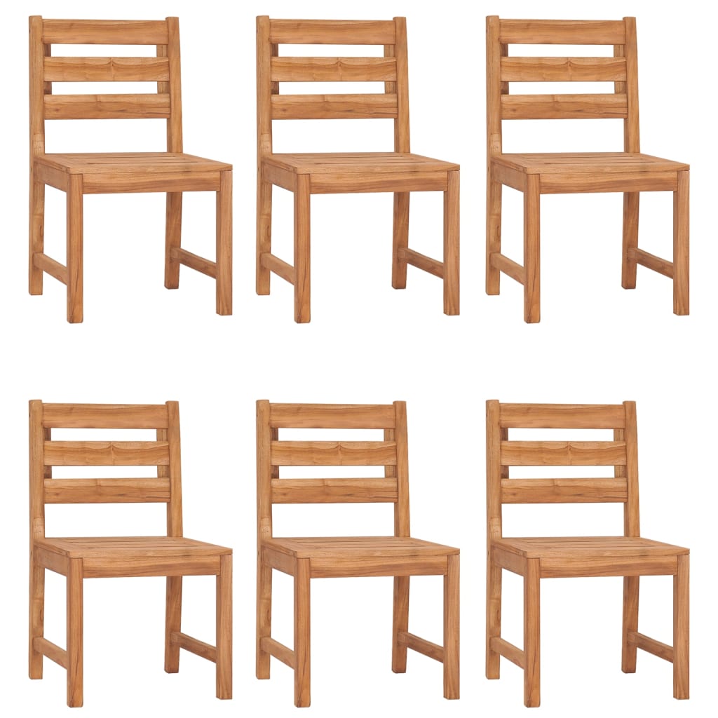 Garden Chairs 6 Pcs Solid Wood Teak