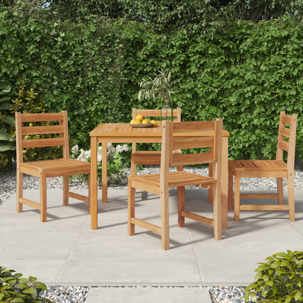 5 Piece Garden Dining Set Solid Wood Teak