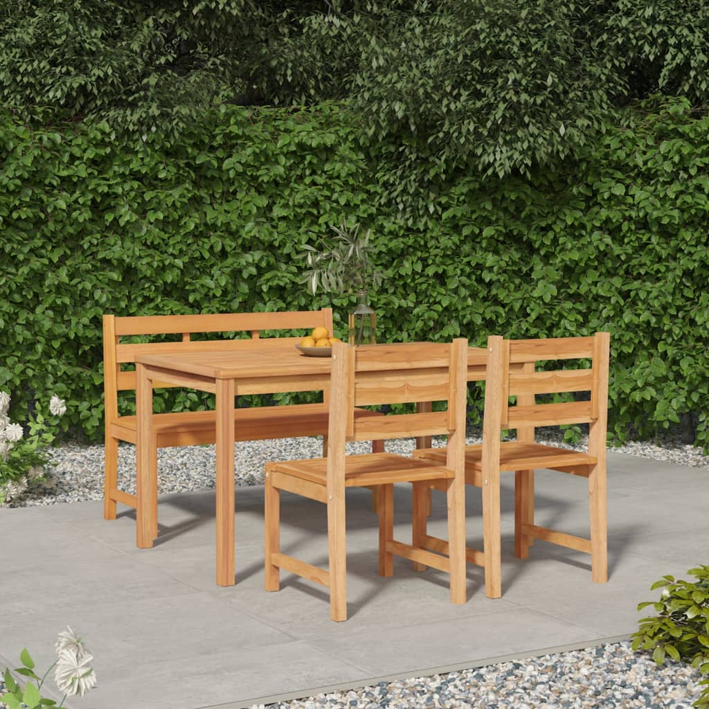 3 Piece Garden Dining Set Solid Wood Teak