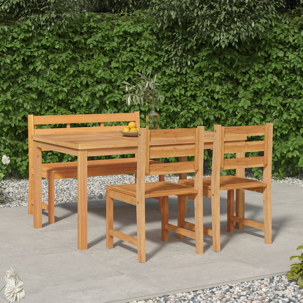 3 Piece Garden Dining Set Solid Wood Teak