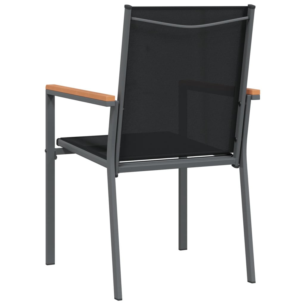 Garden Chairs 2 Pcs Black 55X61.5X90 Cm Textilene And Steel