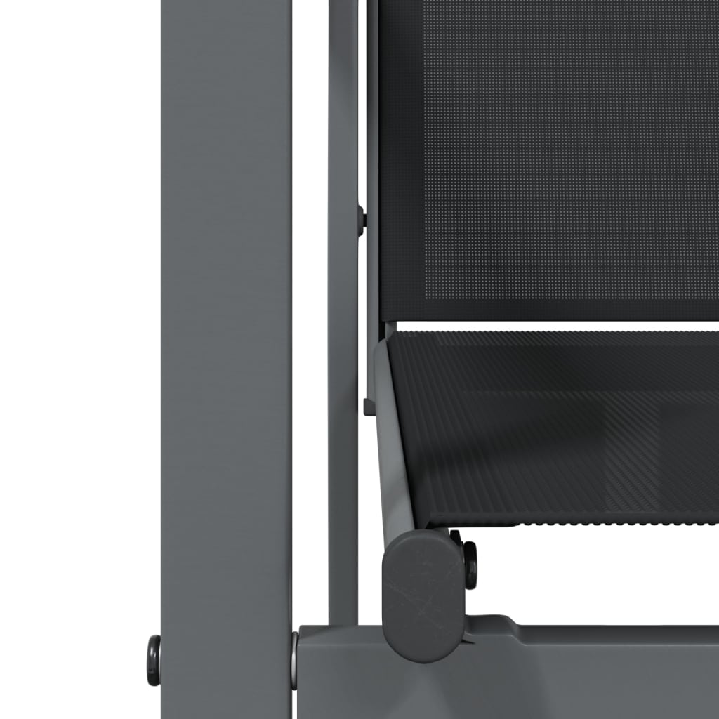 Garden Chairs 2 Pcs Black 55X61.5X90 Cm Textilene And Steel