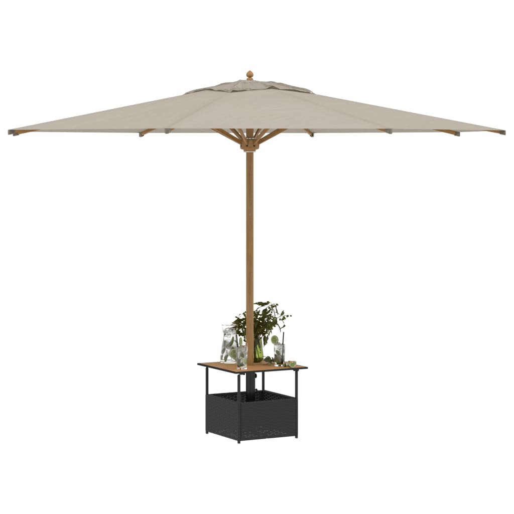 Garden Table With Parasol Hole 55X55X46.5 Cm Poly Rattan