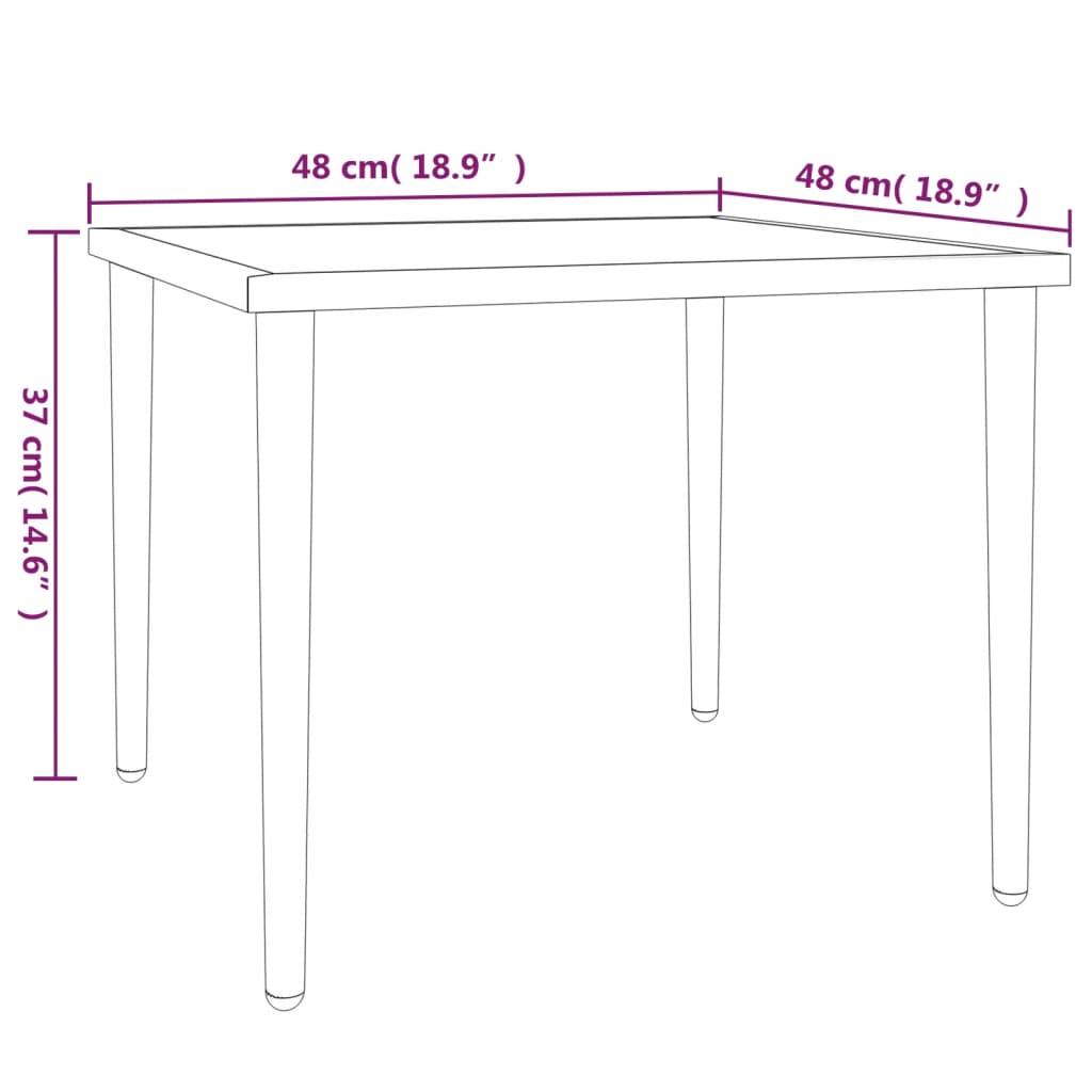 Garden Table Grey 48X48X37 Cm Steel