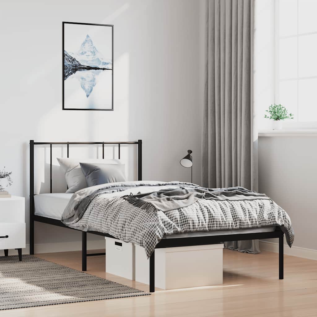 Metal Bed Frame Without Mattress 90X190Cm