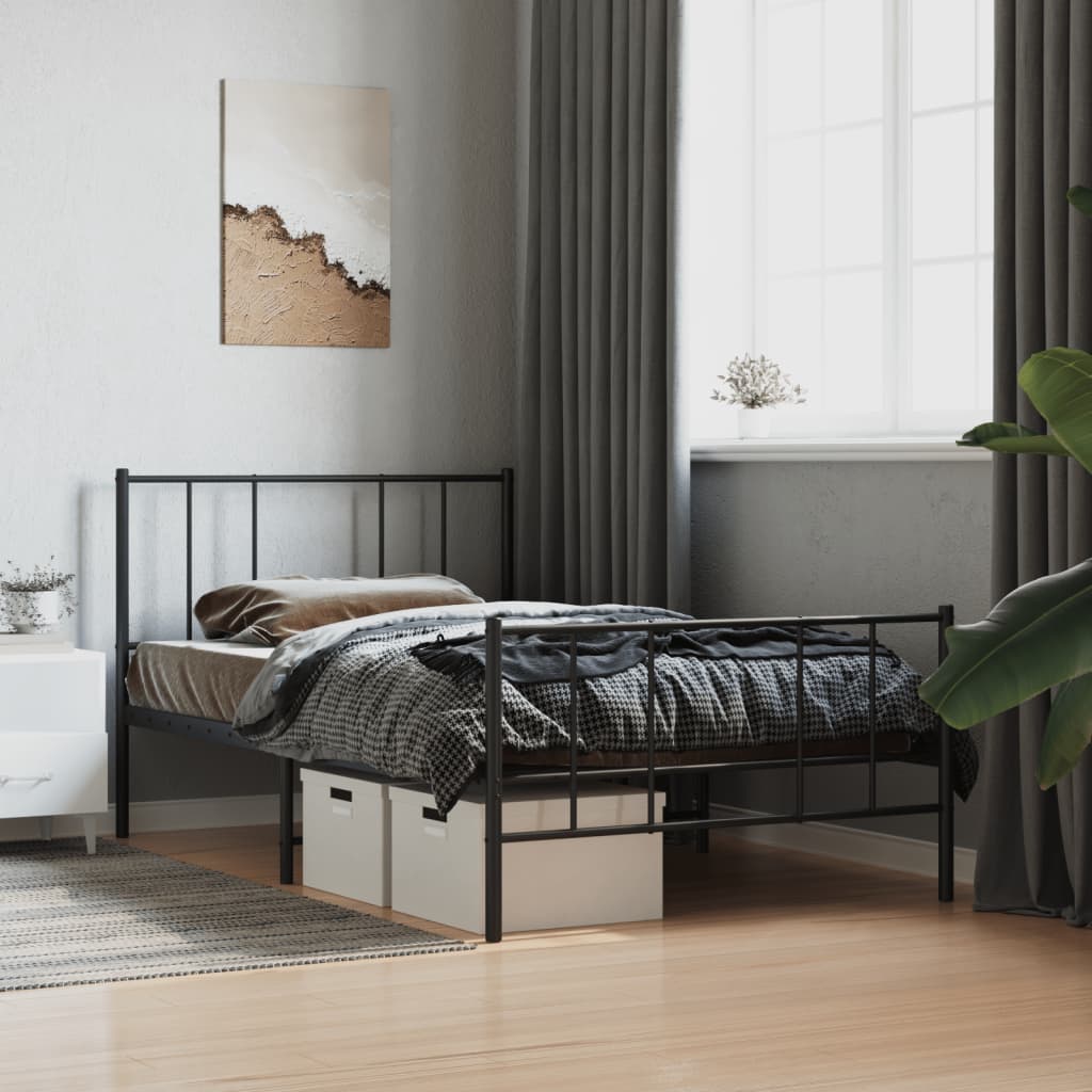 Metal Bed Frame Without Mattress 90X190Cm