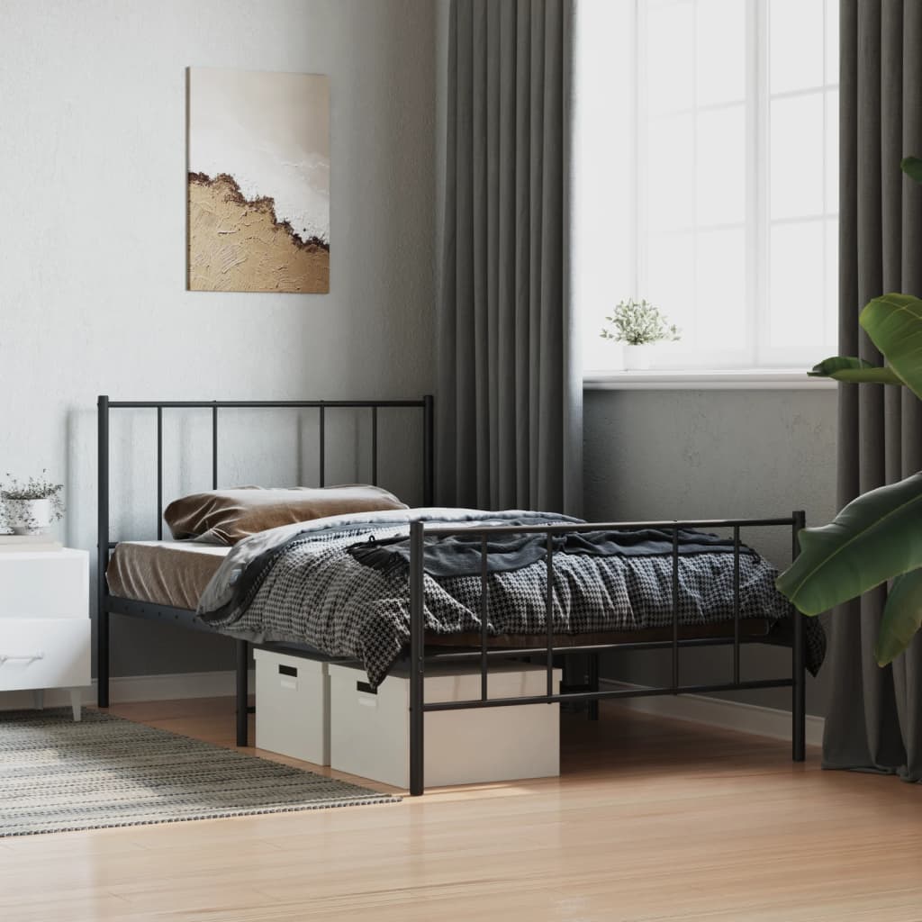 Metal Bed Frame Without Mattress 90X190Cm
