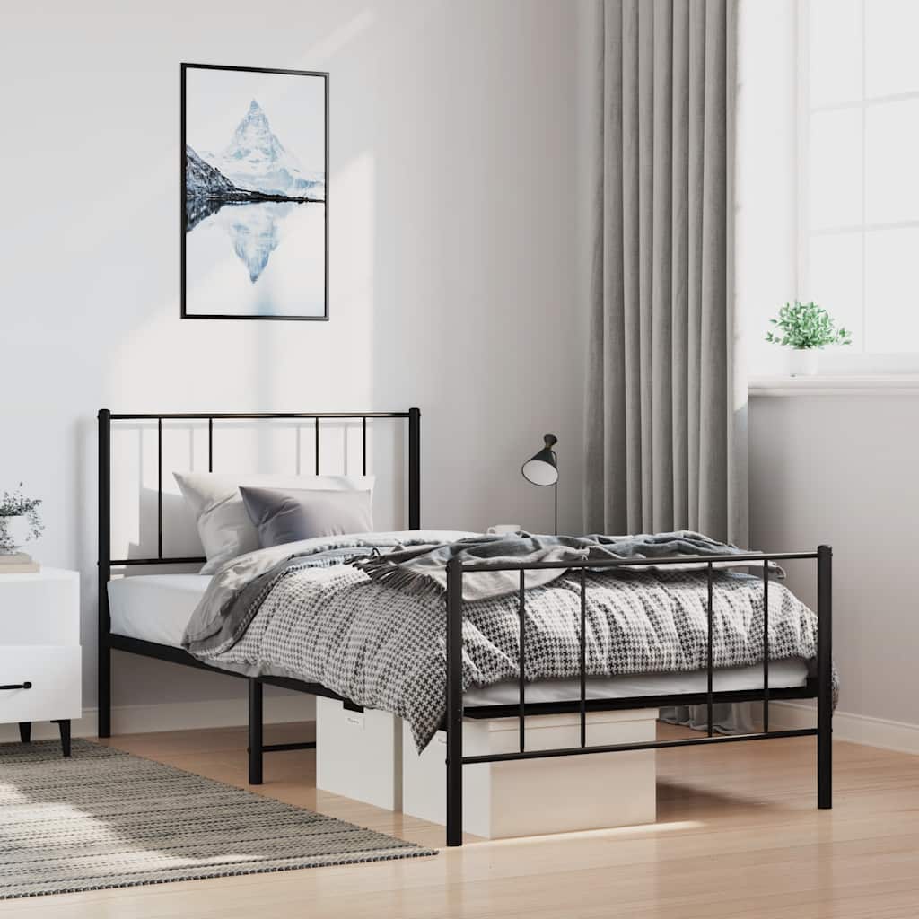 Metal Bed Frame Without Mattress 90X190Cm