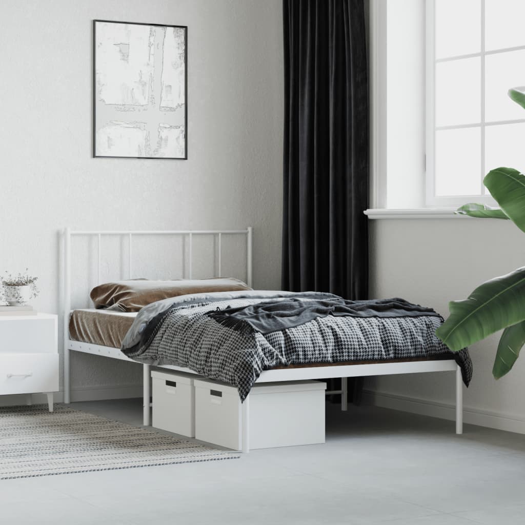 Metal Bed Frame Without Mattress 90X190Cm