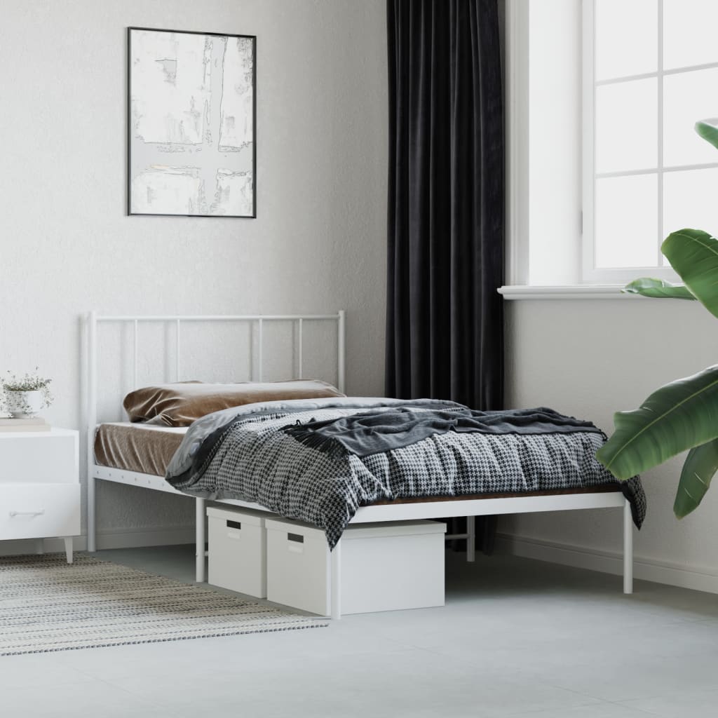 Metal Bed Frame Without Mattress 90X190Cm